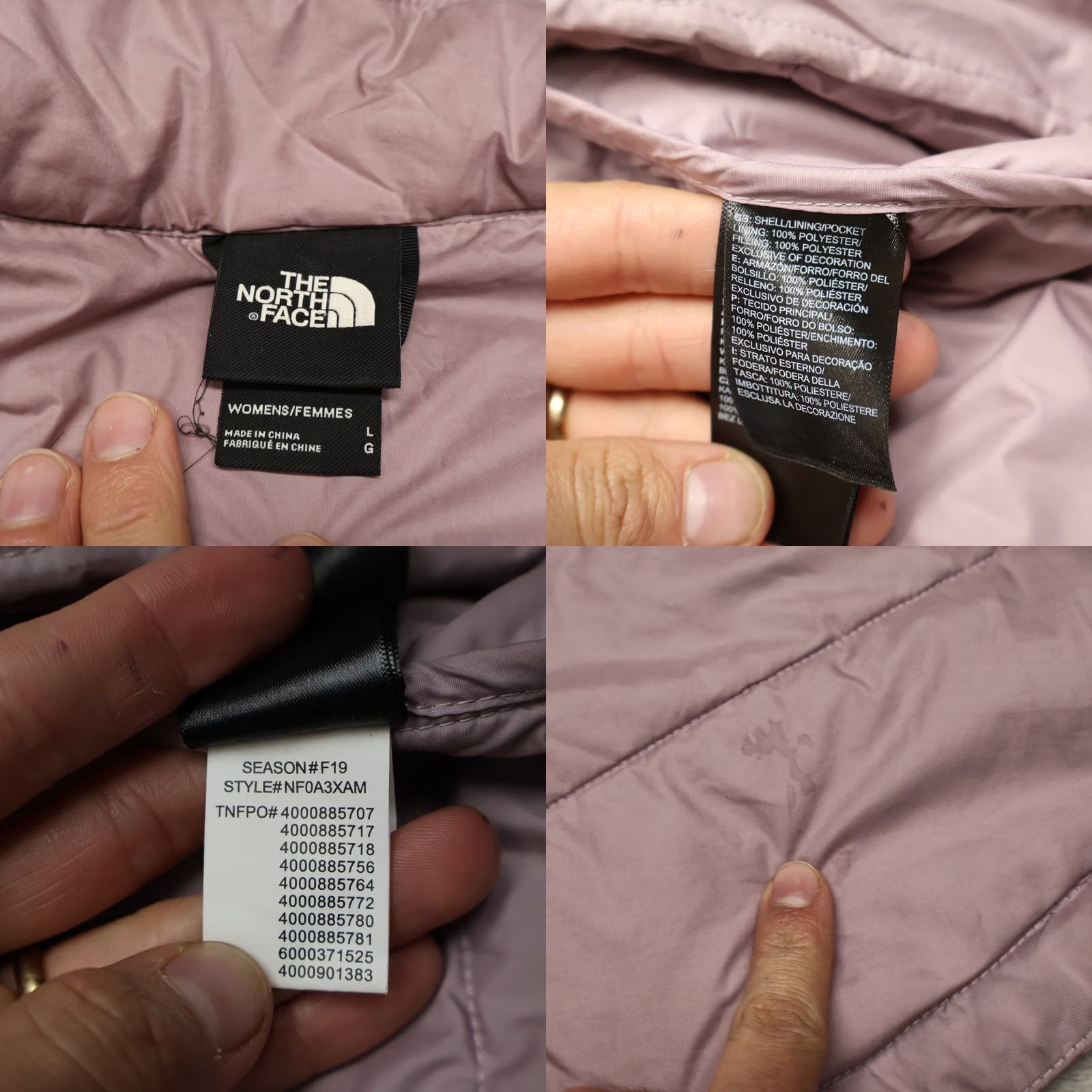 The North Face The North Face Jacket Womens L Pink Full Zip Quilted Puffer Light Mauve Urban Outdoors Casual Travel Ladies Large Pink Venturer Size L / US 10 / IT 46 - 8 Thumbnail