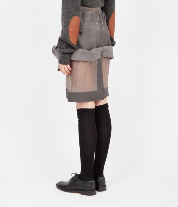Maison Margiela o1bcso1str0526 Layered Mohair-Wool Skirt in Grey Size 27" / US 4 / IT 40 - 4 Thumbnail