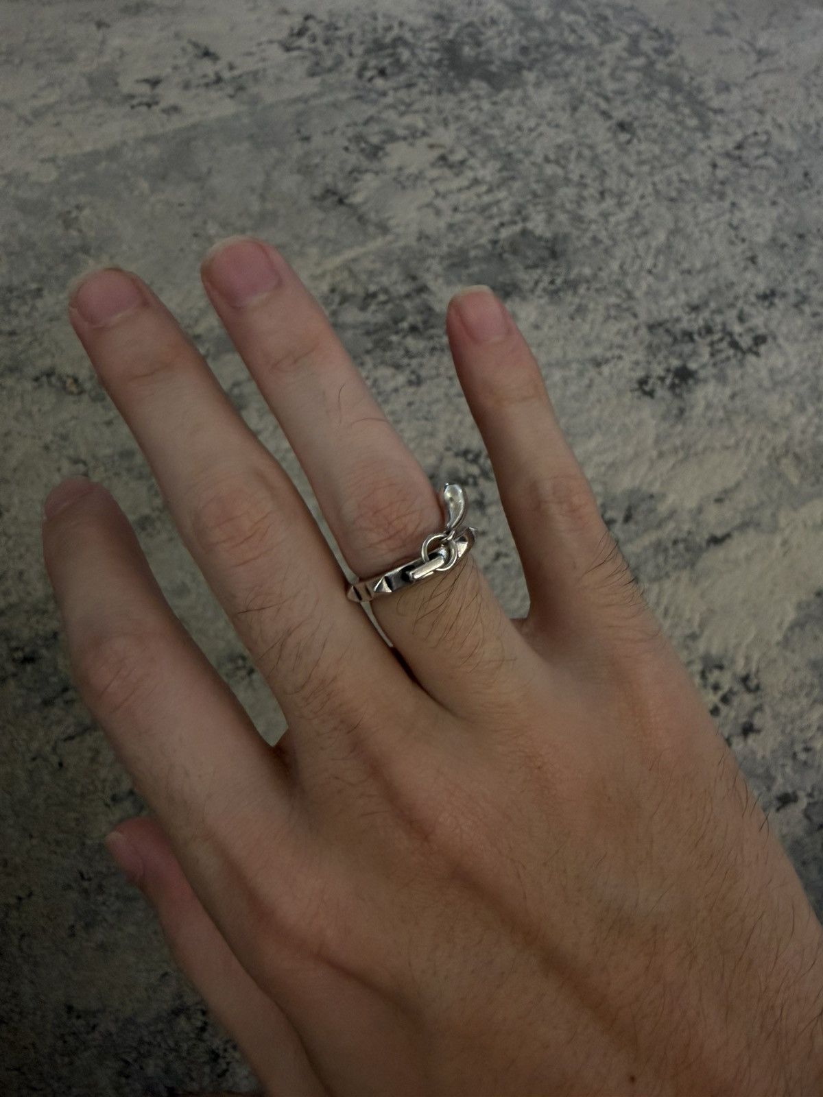 Number (N)ine Tear Drop Studded Ring Size ONE SIZE - 4 Thumbnail