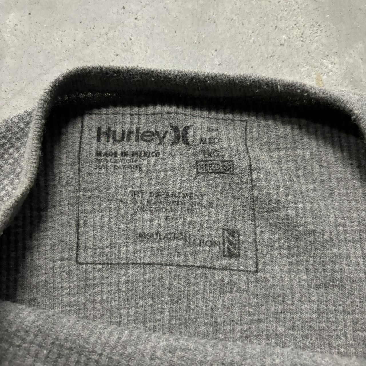 Hurley × Vintage Crazy Vintage Y2K/2000s Grunge Cyber Goth Grey Hurley Surf Skater Thermal! Size US L / EU 52-54 / 3 - 3 Thumbnail