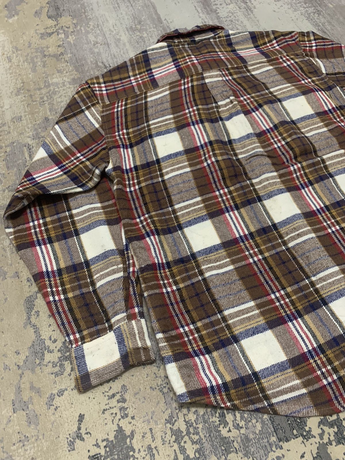Japanese Brand RARE ARCHIVE BROWN TARTAN DOUBLE POCKET FLANNEL SHIRT Size US L / EU 52-54 / 3 - 8 Thumbnail