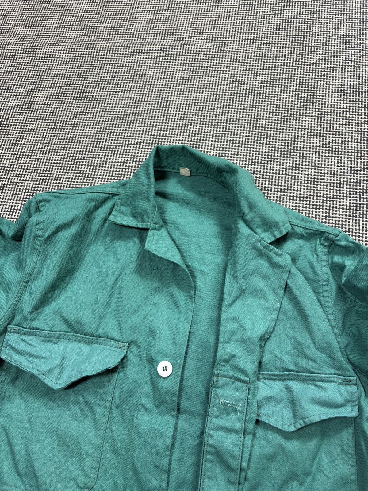 Le Laboureur 60s/70s German light green work cyclist jacket sanfor Size US S / EU 44-46 / 1 - 4 Thumbnail