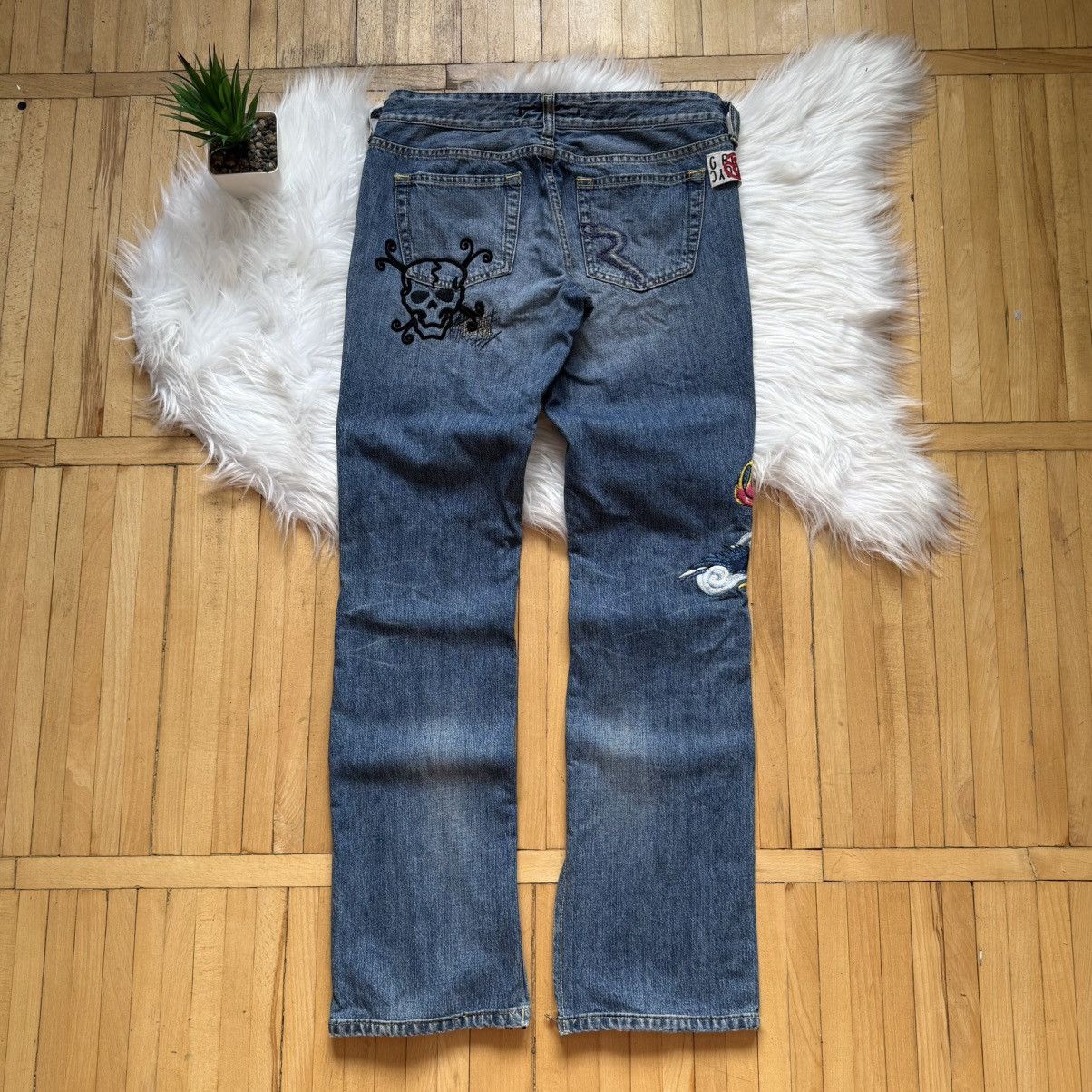 If Six Was Nine 📌 Vintage Ra.Re Y2K Ed Hardy style Bootcut Low Rise Jeans Size 28" / US 6 / IT 42 - 1 Thumbnail