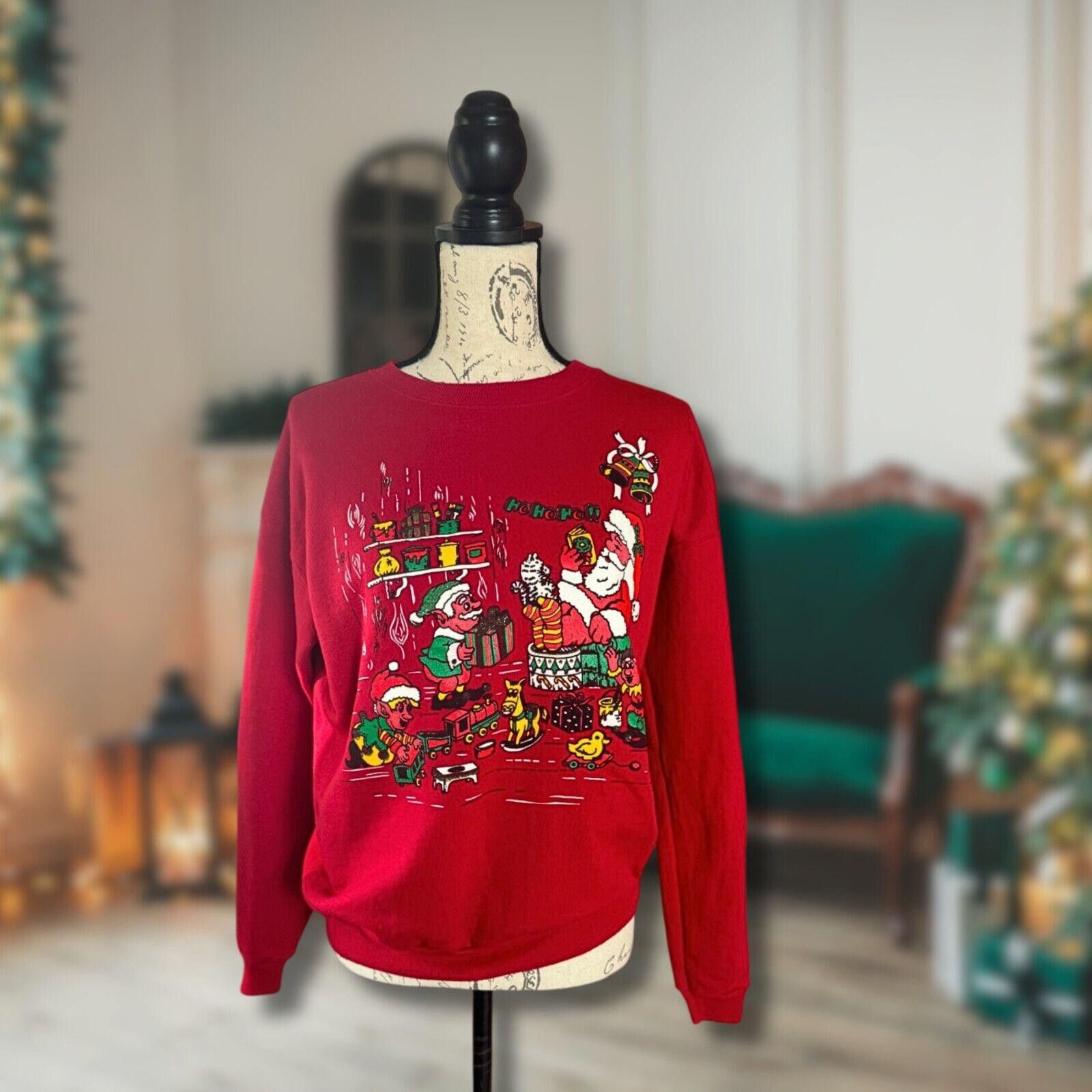 Hanes Vintage 90s Pullover Christmas Sweatshirt Hanes Santa Size M / US 6-8 / IT 42-44 - 1 Thumbnail