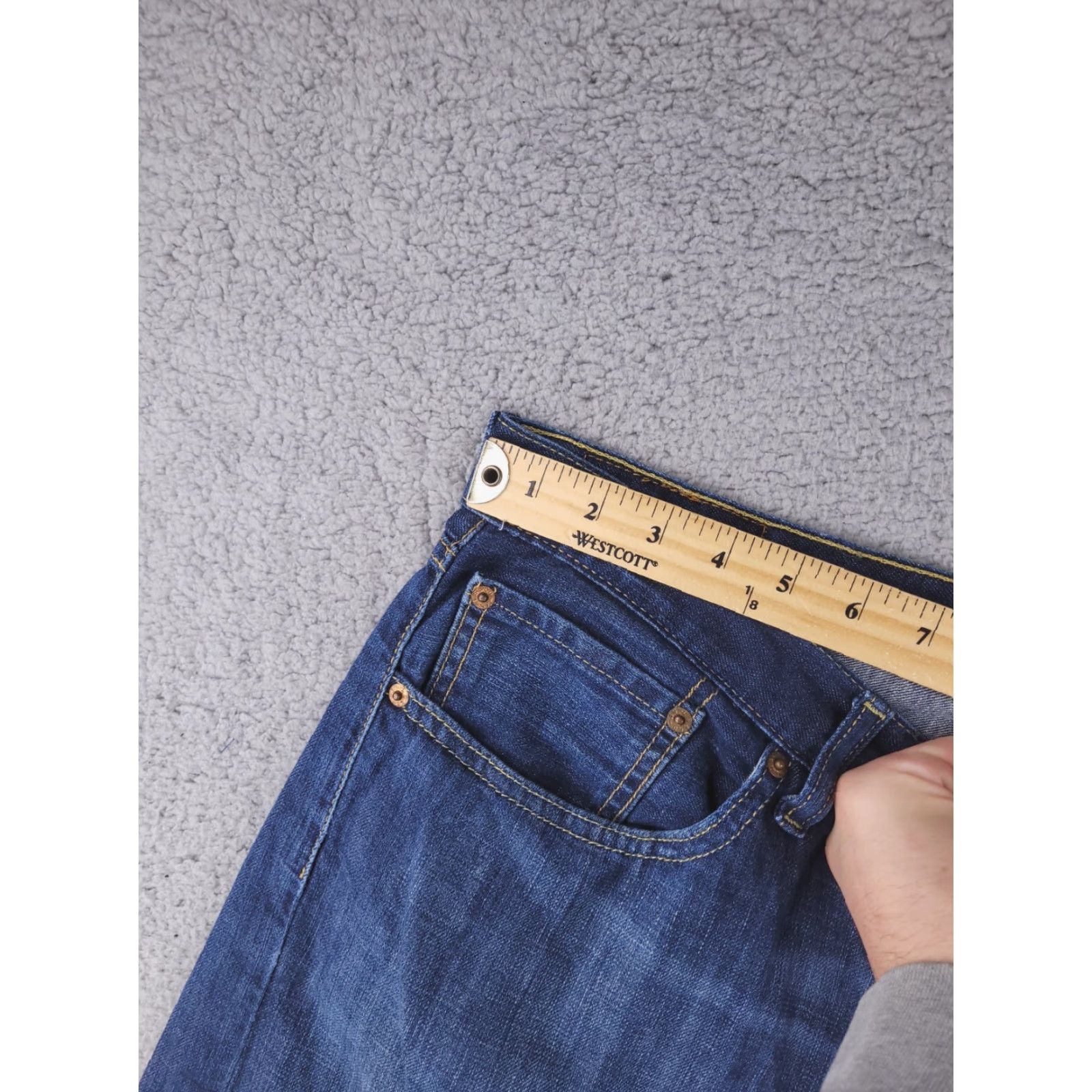 Levi's Levi's Jeans Mens 42x31 Blue 505 Dark Wash Straight Jeans Mens 42 Blue Size US 42 / EU 58 - 5 Thumbnail