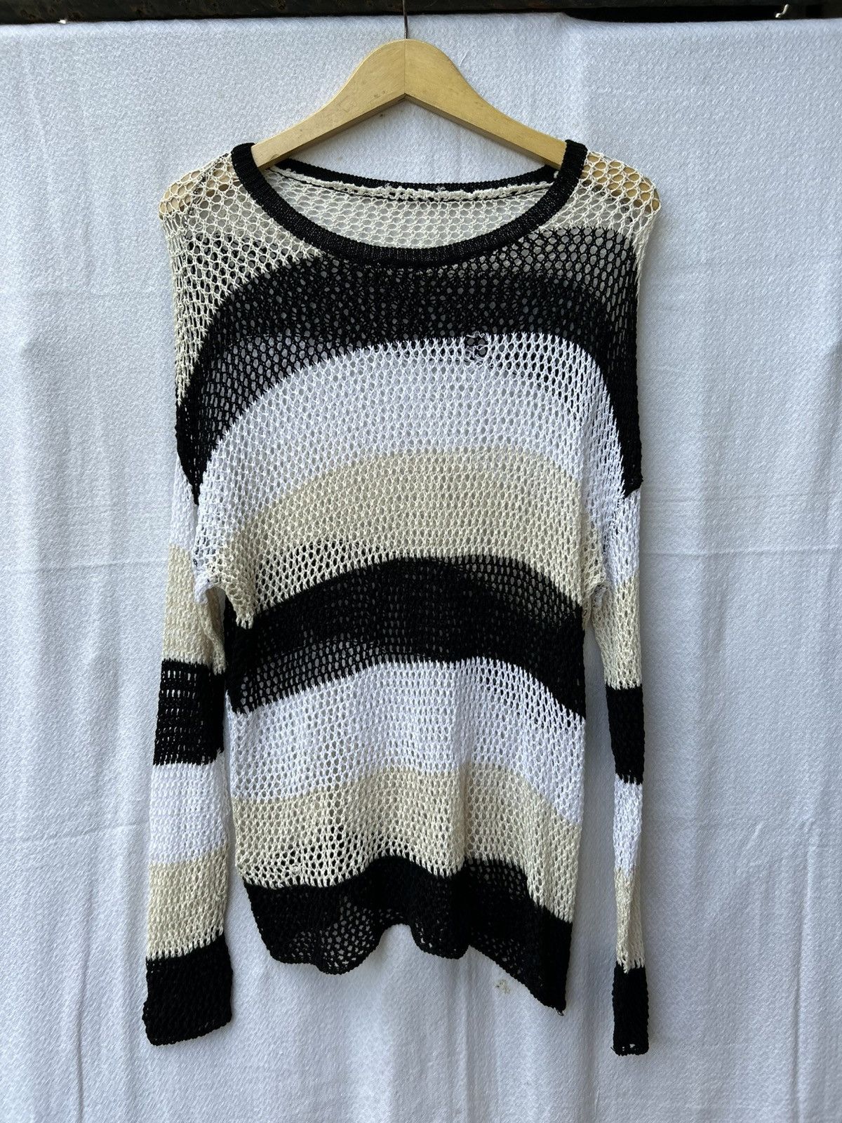 If Six Was Nine × Japanese Brand × Le Grande Bleu (L.G.B.) Unknown open fishnet knitted stripe styled Size US L / EU 52-54 / 3 - 1 Thumbnail