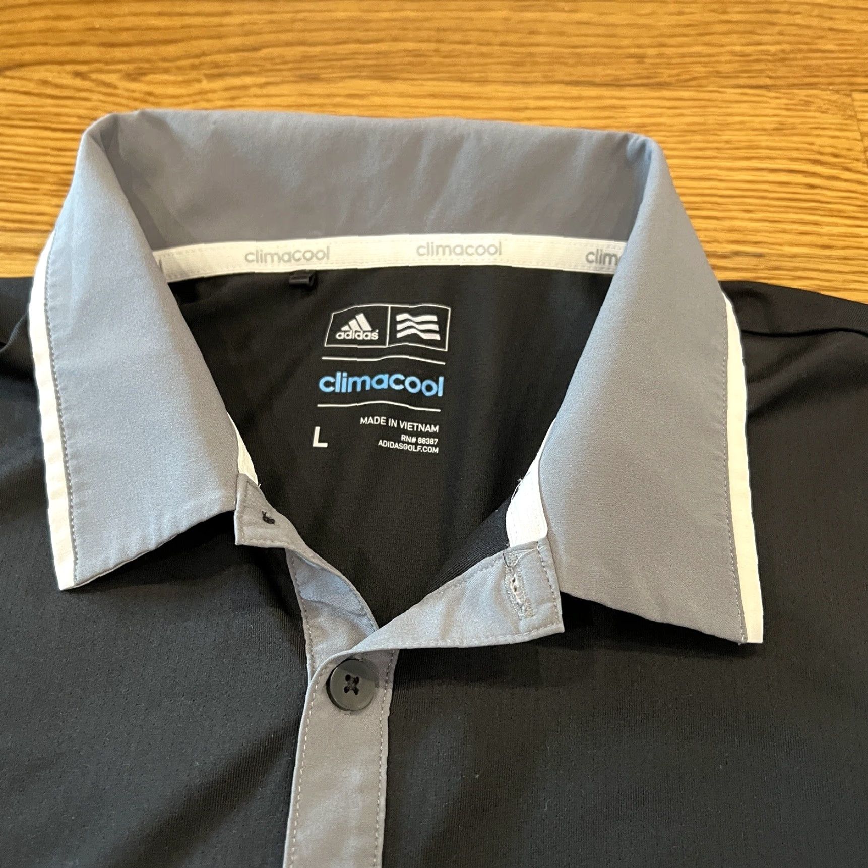 Adidas Adidas Polo Shirt Mens Large Black Logo Climalite Athleisure Casual Button Top Size US L / EU 52-54 / 3 - 5 Thumbnail