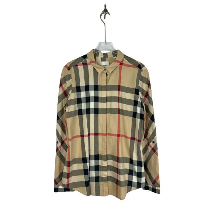 Burberry Burberry Plaid Long Sleeve Shirt with Waist Detail 0079 Size M / US 6-8 / IT 42-44 - 1 Thumbnail