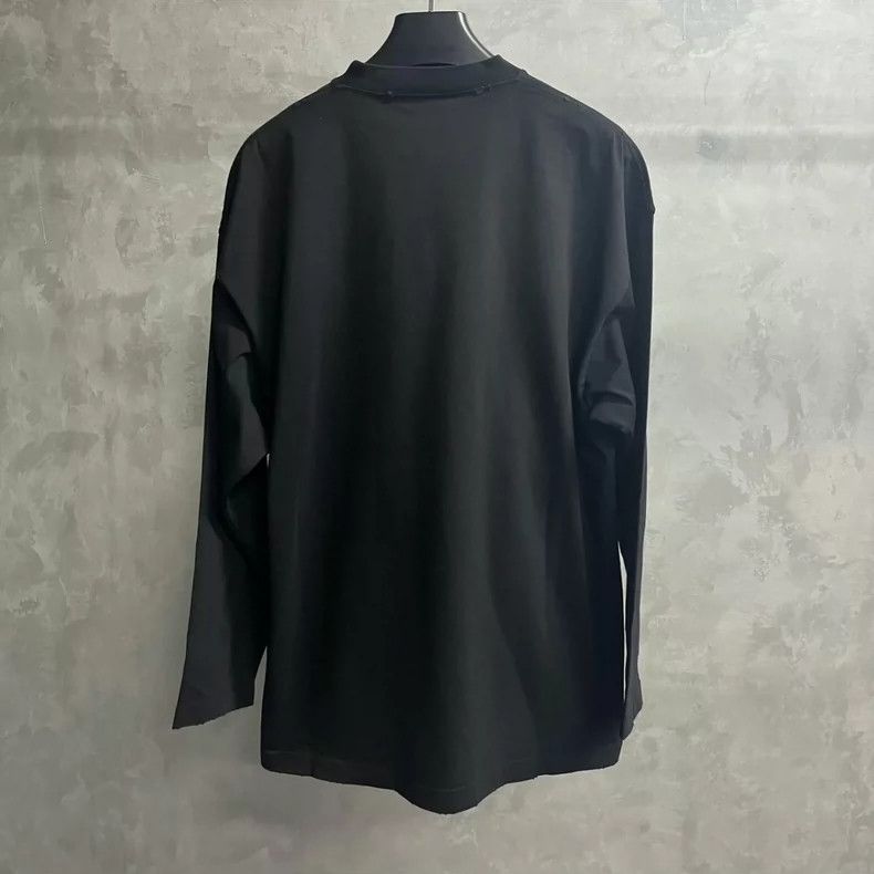Other Balenciaga Black Logo Print Crew Neck Long Sleeve Tee Size US S / EU 44-46 / 1 - 2 Thumbnail