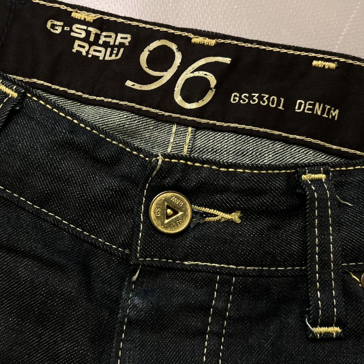 G-Star × Vintage Vintage G Star Raw 96 GS3301 Denim Jeans Big Logo Y2k Size US 32 / EU 48 - 13 Thumbnail