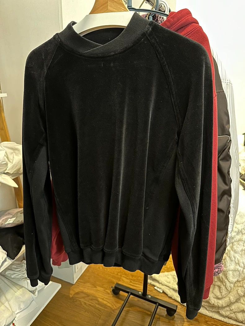 Haider Ackermann Haider Ackermann Black Velvet Sweatshirt XL Size US XL / EU 56 / 4 - 1 Thumbnail