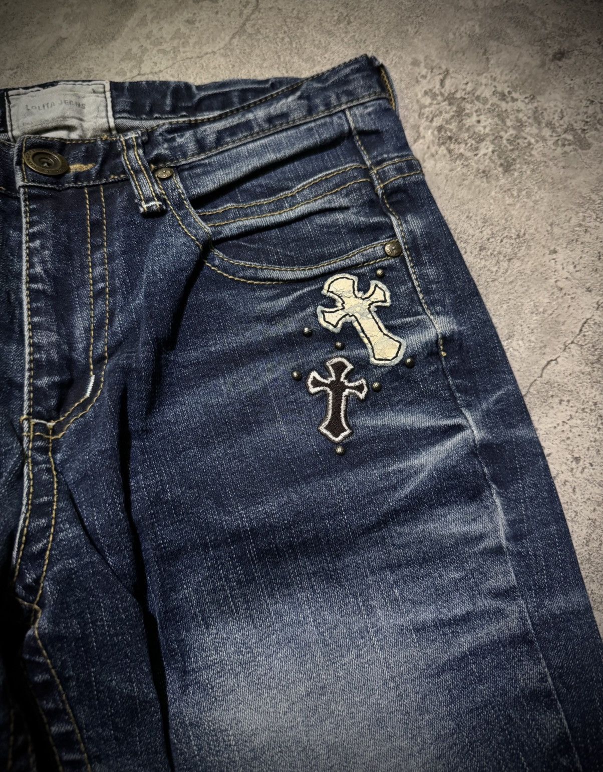 Tornado Mart Y2k Lolita skull cross ifsixwasnine bootcut jeans Size US 31 - 9 Thumbnail