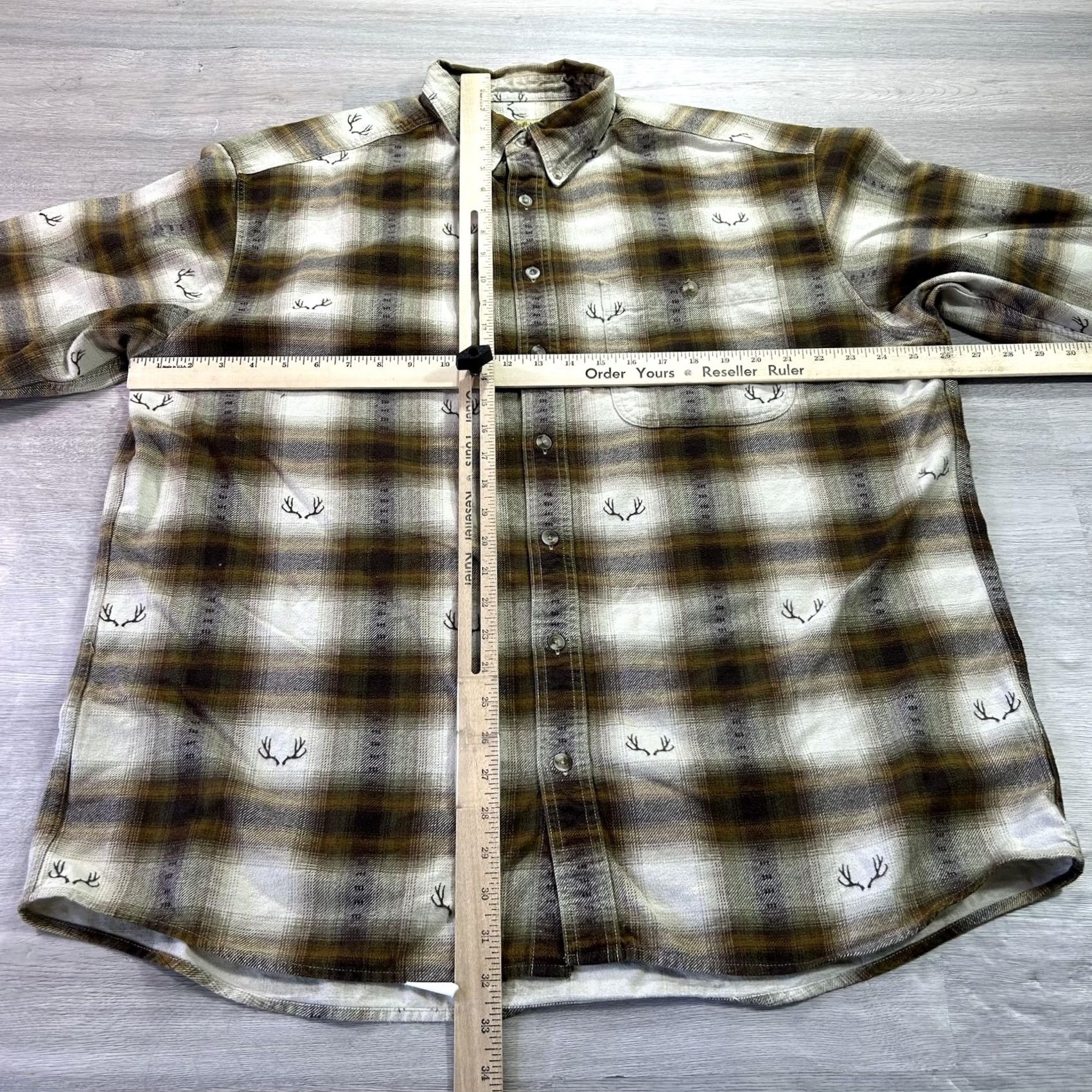 Vintage Cabela's Shirt Mens XLT Brown Plaid Deerskin Chamois Flannel Button Up Size US XL / EU 56 / 4 - 5 Thumbnail