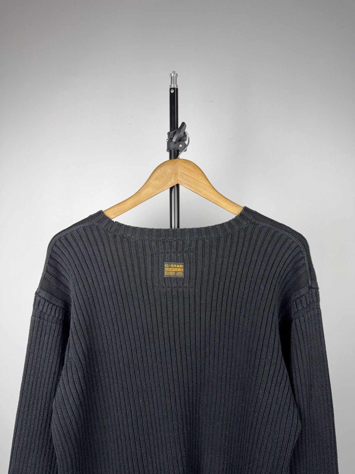 G-Star Avant Garde 00s G-Star RAW Black Knit Sweater Embossed Logo Size US XL / EU 56 / 4 - 13 Thumbnail