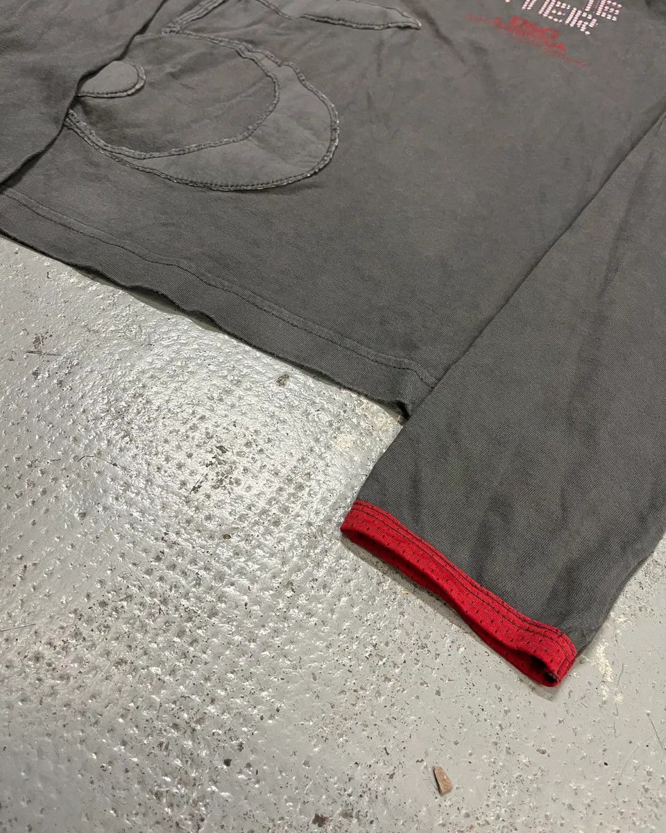 Dolce & Gabbana 2000s Dolce & Gabbana Red Contrast Trim Grey Longsleeve T-Shirt Size S / US 4 / IT 40 - 6 Thumbnail