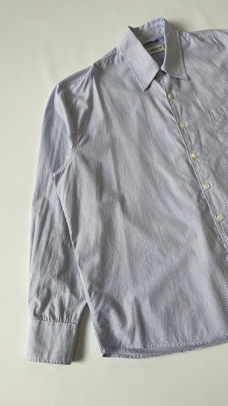 Our Legacy White / Blue Stripe Cotton ‘Above’ Shirt Size US M / EU 48-50 / 2 - 9 Thumbnail