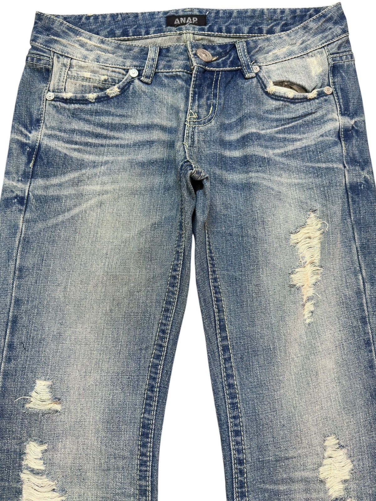 Hysteric Glamour Vintage ANAP Flare Bootcut Whiskers Wrinkles Denim Size US 30 / EU 46 - 2 Thumbnail
