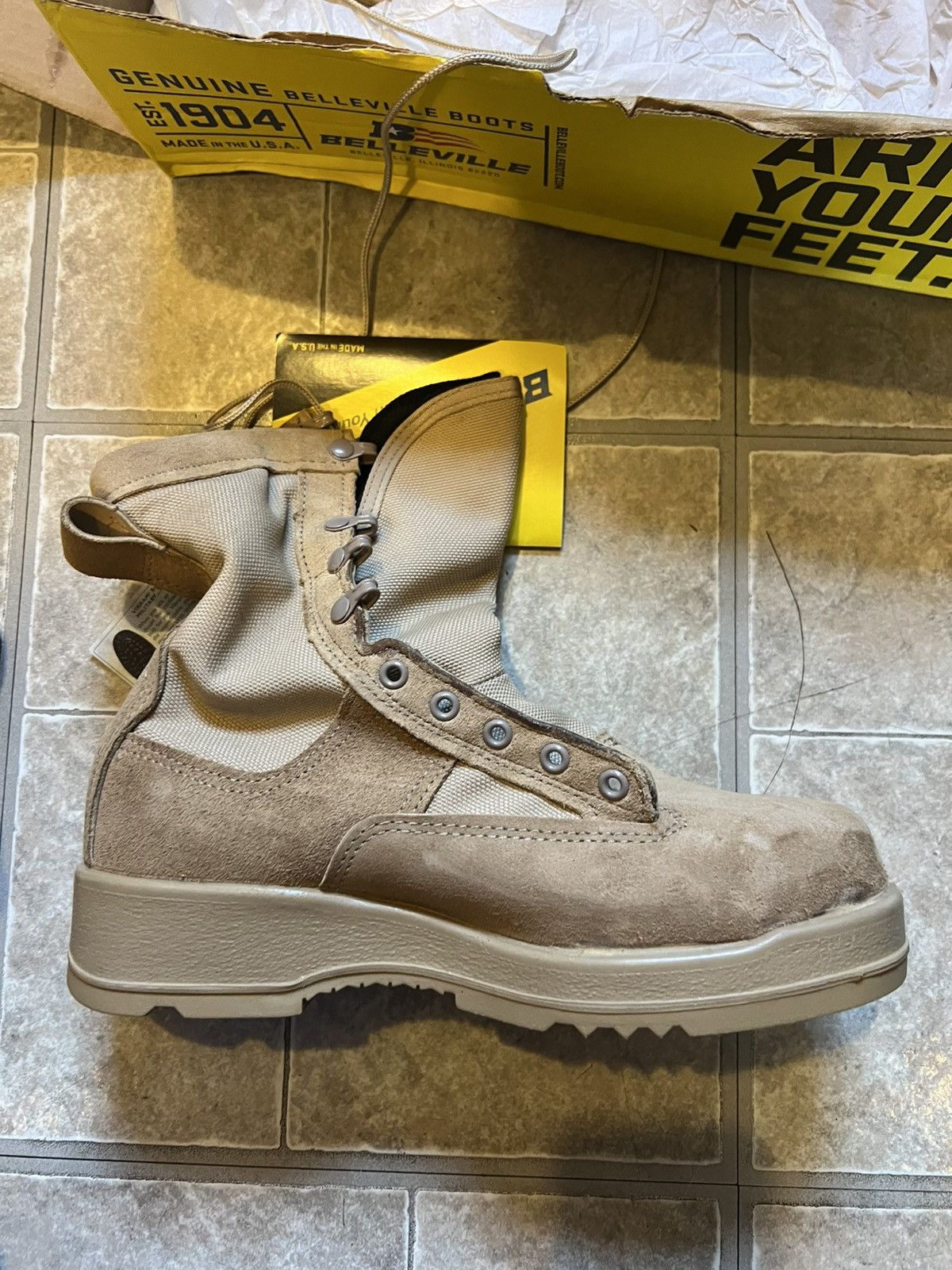 Belleville NAVY FLIGHT/PILOT BOOTS DESERT STEEL TOE Size US 7.5 / EU 40-41 - 4 Thumbnail