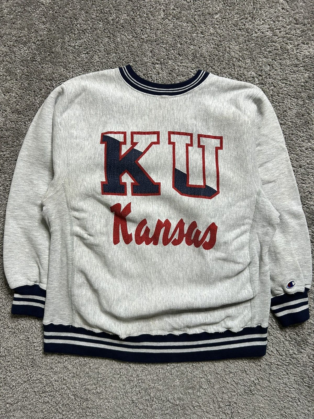 Champion Vintage 80s Reverse Weave Champion Sweatshirt Kansas Jayhawk Size US L / EU 52-54 / 3 - 1 Thumbnail