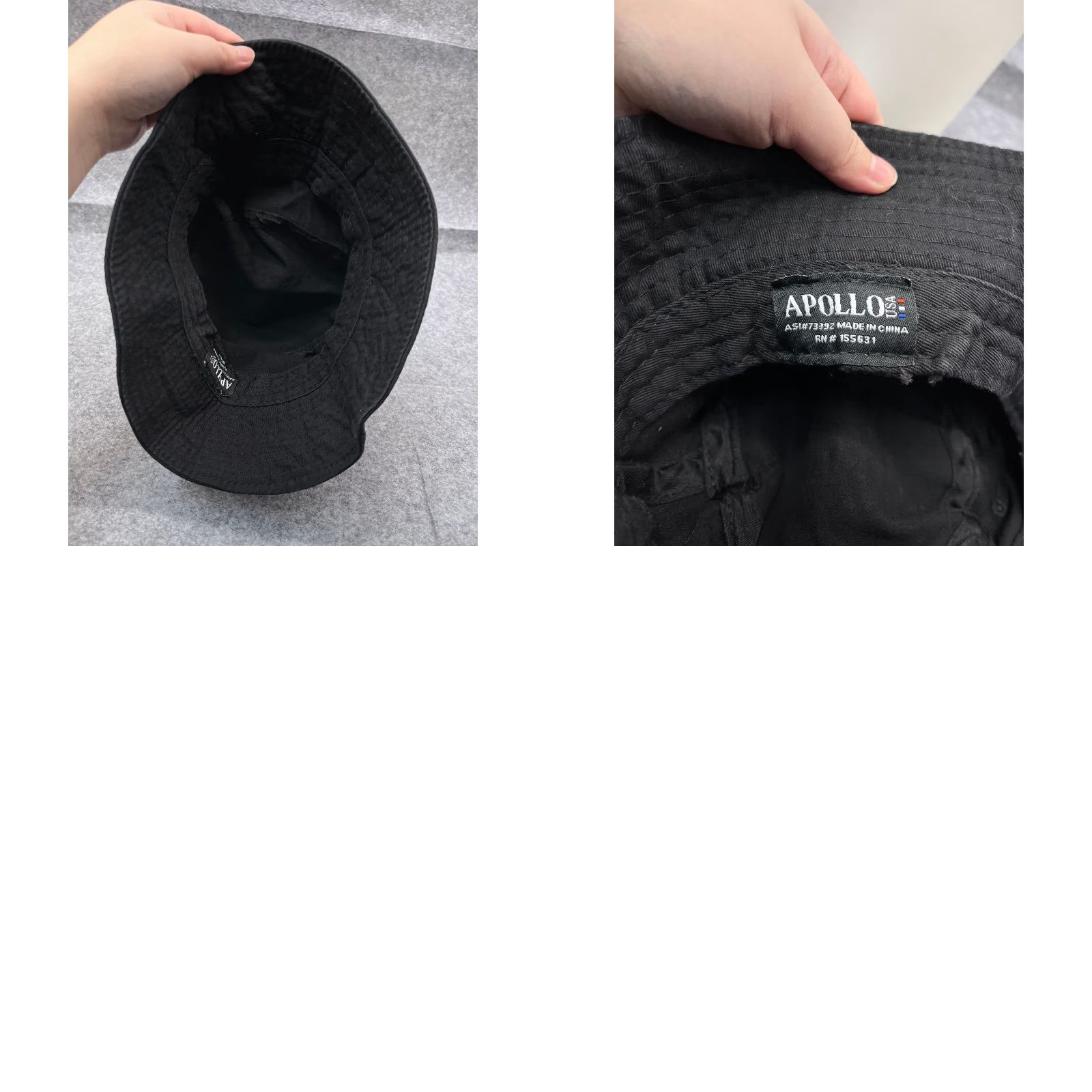 Vintage Apollo USA Bucket Hat Adult One Size Black Cotton Stay Creative Express Outdoor Logo Lightweight Twill Casual Summer Fall Winter Men’s Women’s Size ONE SIZE - 9 Thumbnail