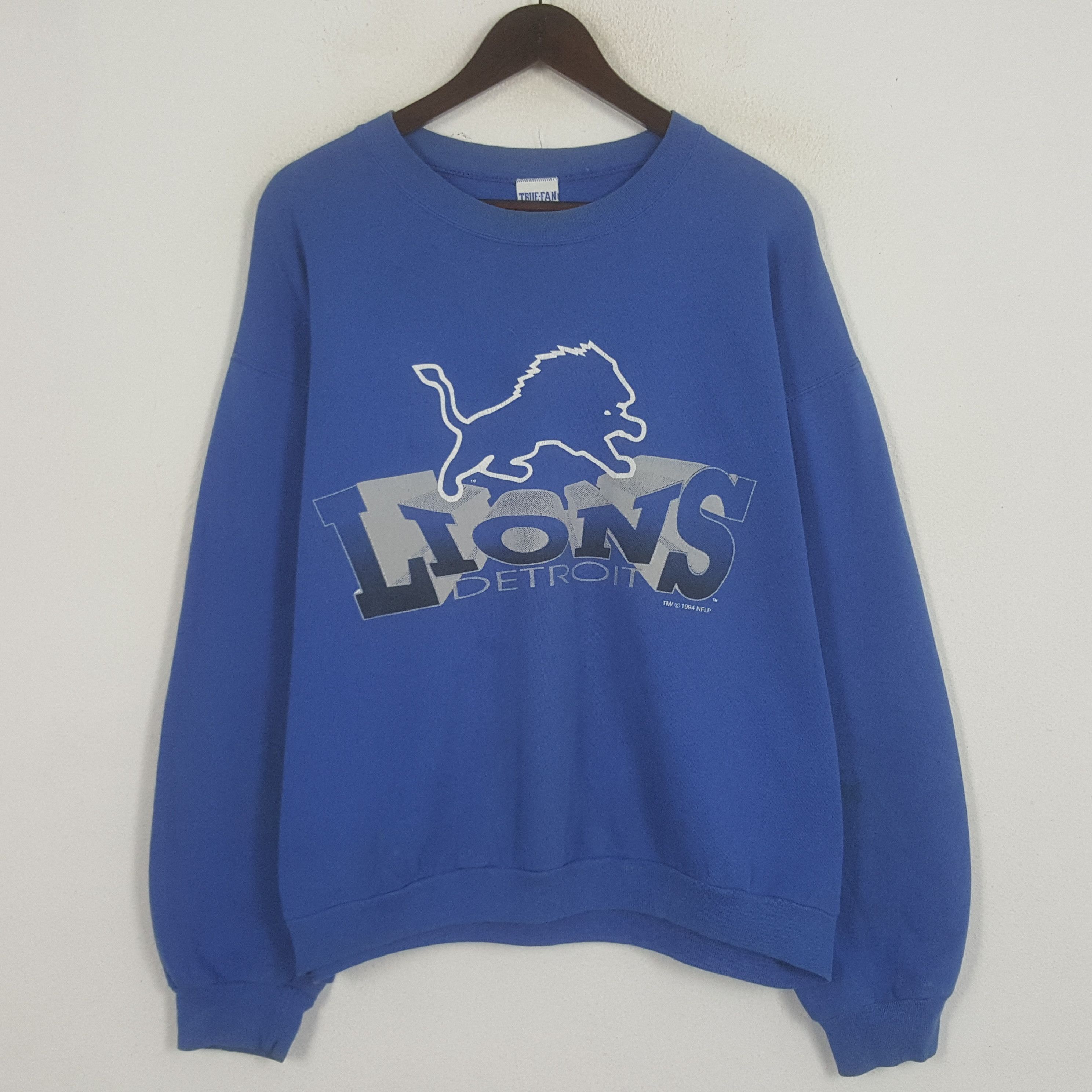 image of Art x Vintage Lions Detroit Sweatshirt in Blue, Men's (Size XL)