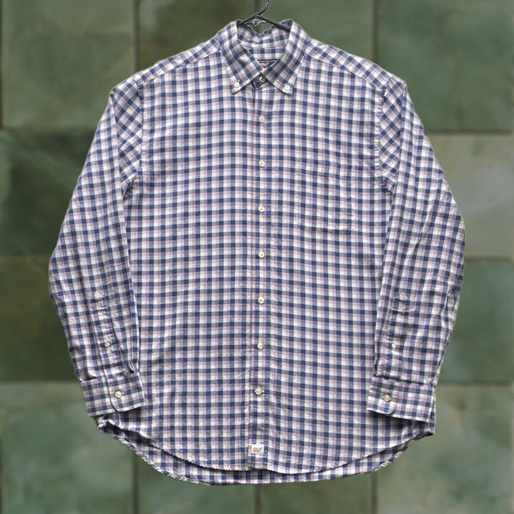 Vineyard Vines Vineyard Vines Murray Shirt Mens L Slim Fit Plaid Purple Blue Check - Button-Up, Long Sleeve, Preppy Pattern, Multicolor, Cotton, Regular, Classic Fit Size US L / EU 52-54 / 3 - 1 Thumbnail