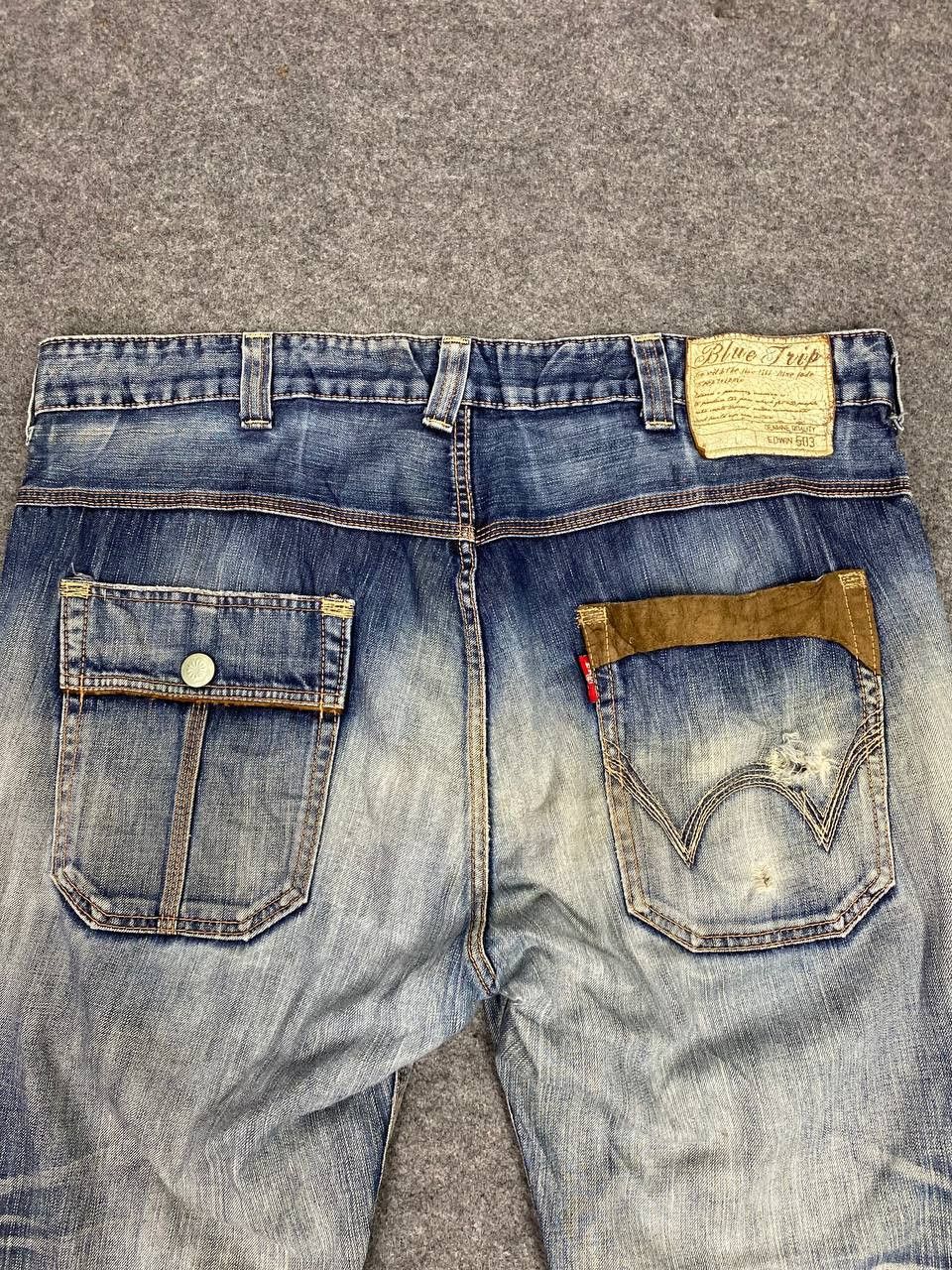 Edwin vintage edwin blue trip distressed denim nice design Size US 43 - 3 Thumbnail
