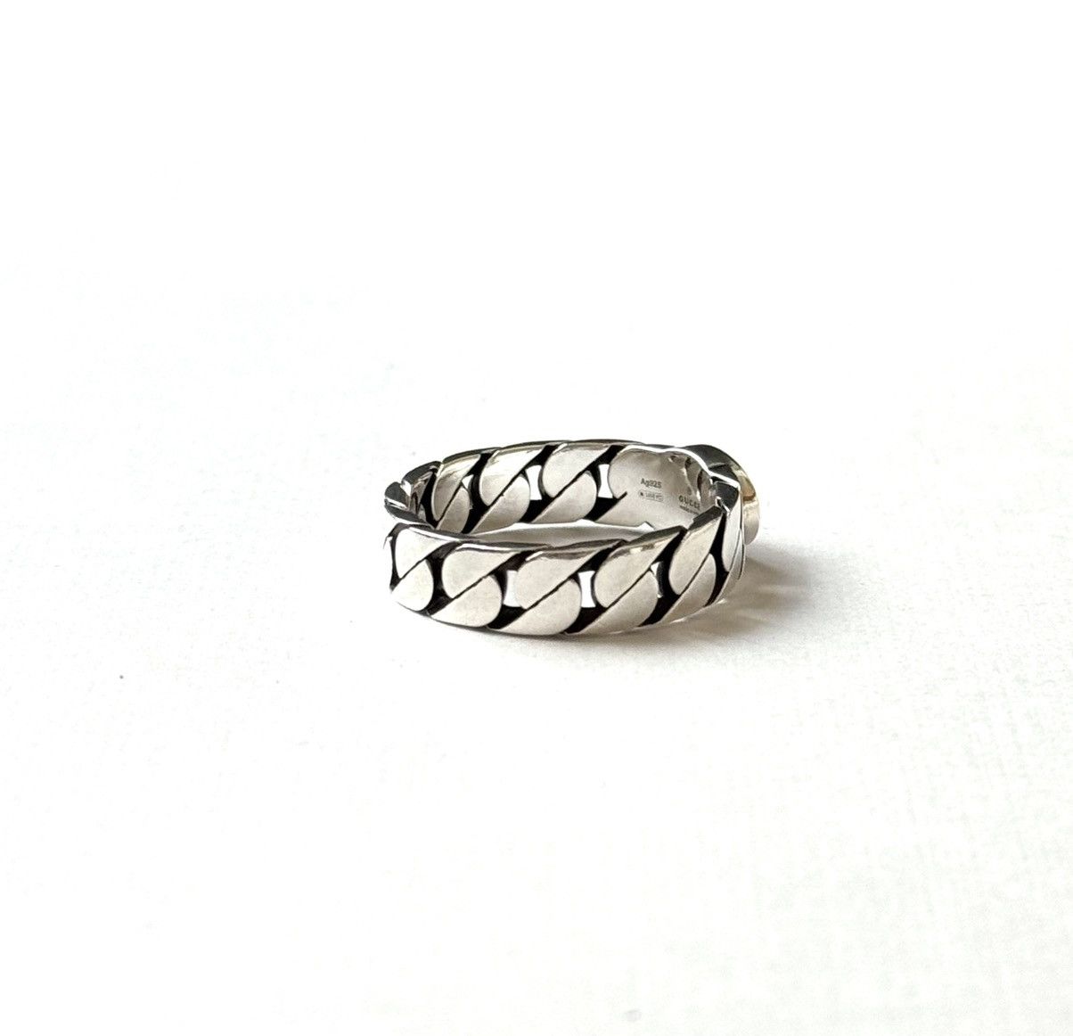 Gucci Gucci .925 Silver Link Ring Pink Size ONE SIZE - 4 Thumbnail