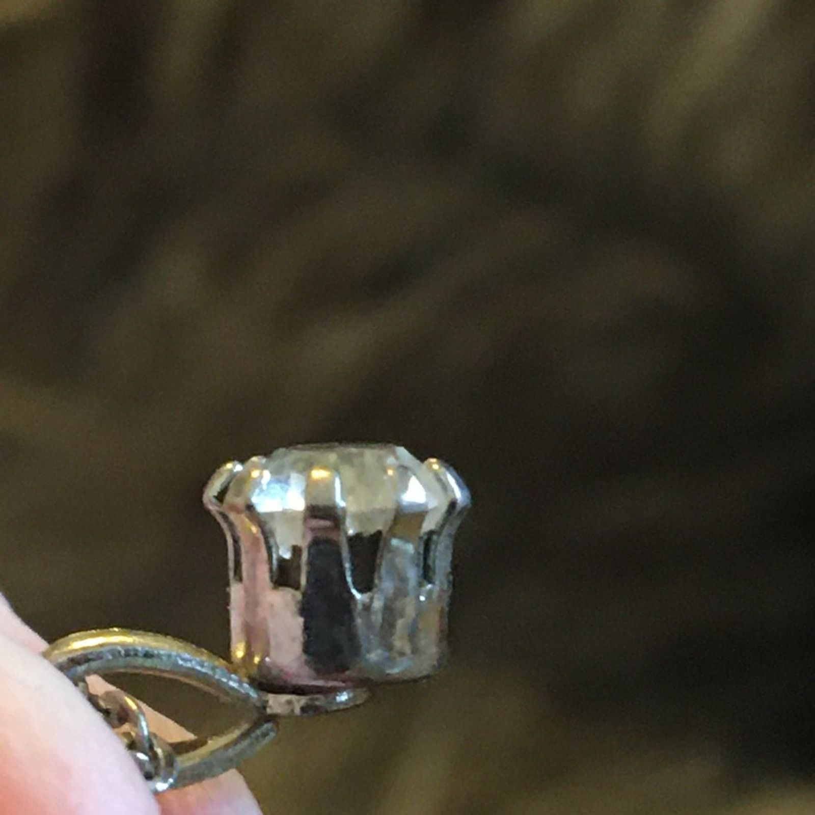 Vintage Vintage clear rhinestone pendant on silver chain Size ONE SIZE - 7 Thumbnail