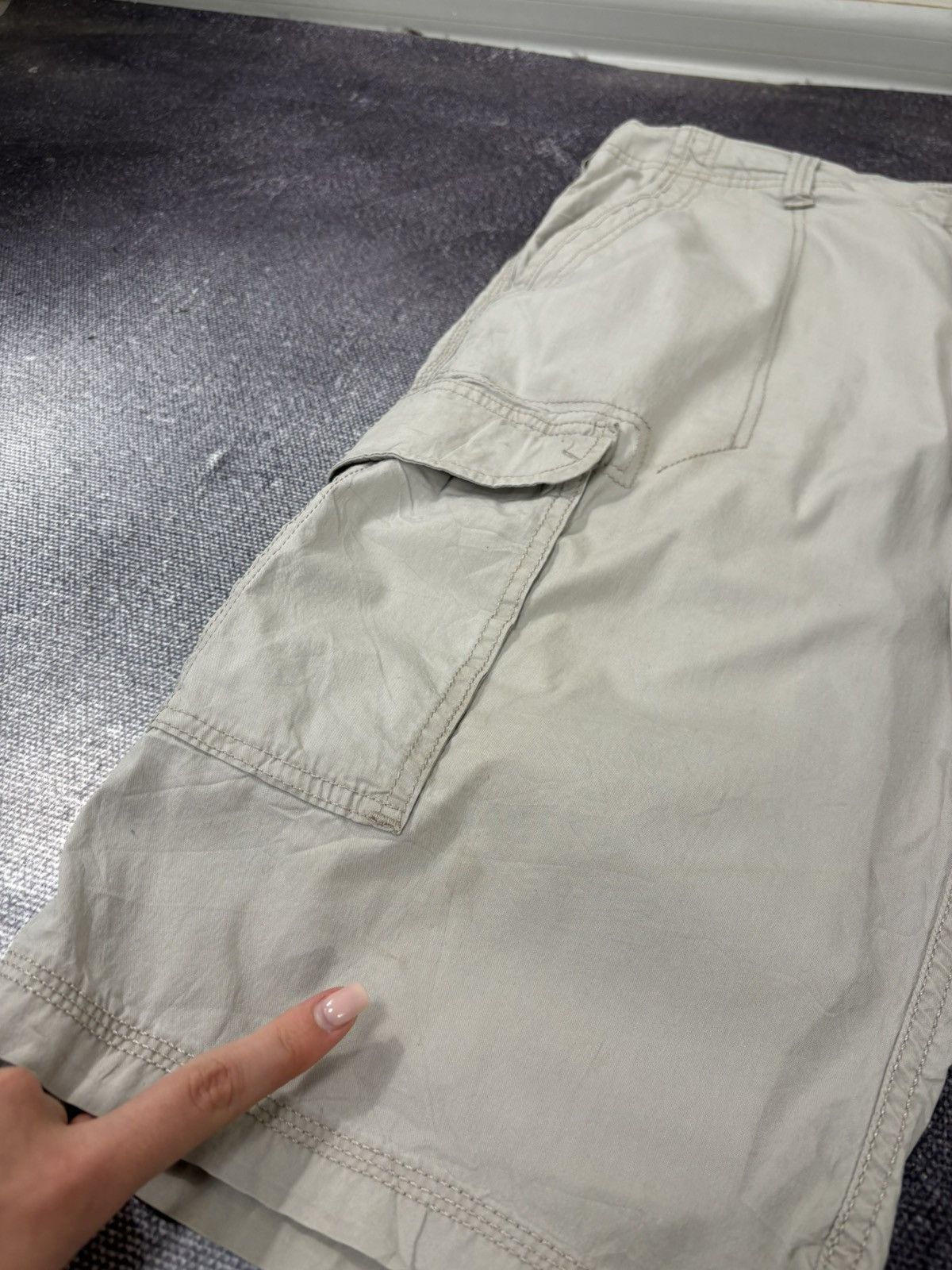 Lee Vintage Lee Y2K Beige American Hype Baggy Cargo Shorts Size US 38 / EU 54 - 8 Thumbnail