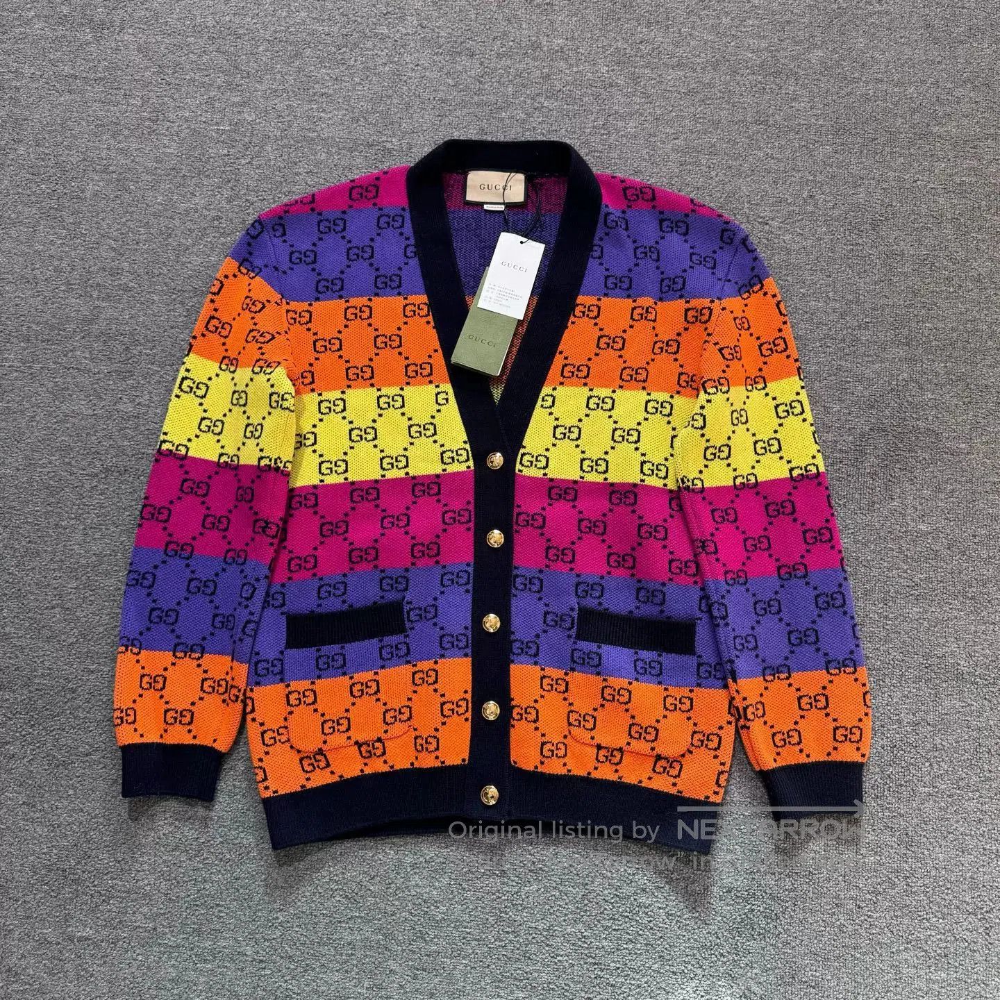 Gucci Gucci SS22 Rainbow GG Print Cardigan. Size S / US 4 / IT 40 - 1 Thumbnail