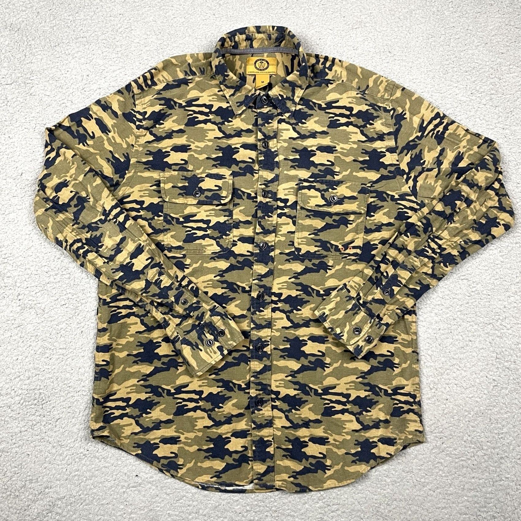 Vintage VINTAGE Stapleford Workwear Shirt Adult Medium Brown Camo Button Up Pockets Camouflage Flannel 100% Cotton Athletic Mens Size US M / EU 48-50 / 2 - 2 Thumbnail