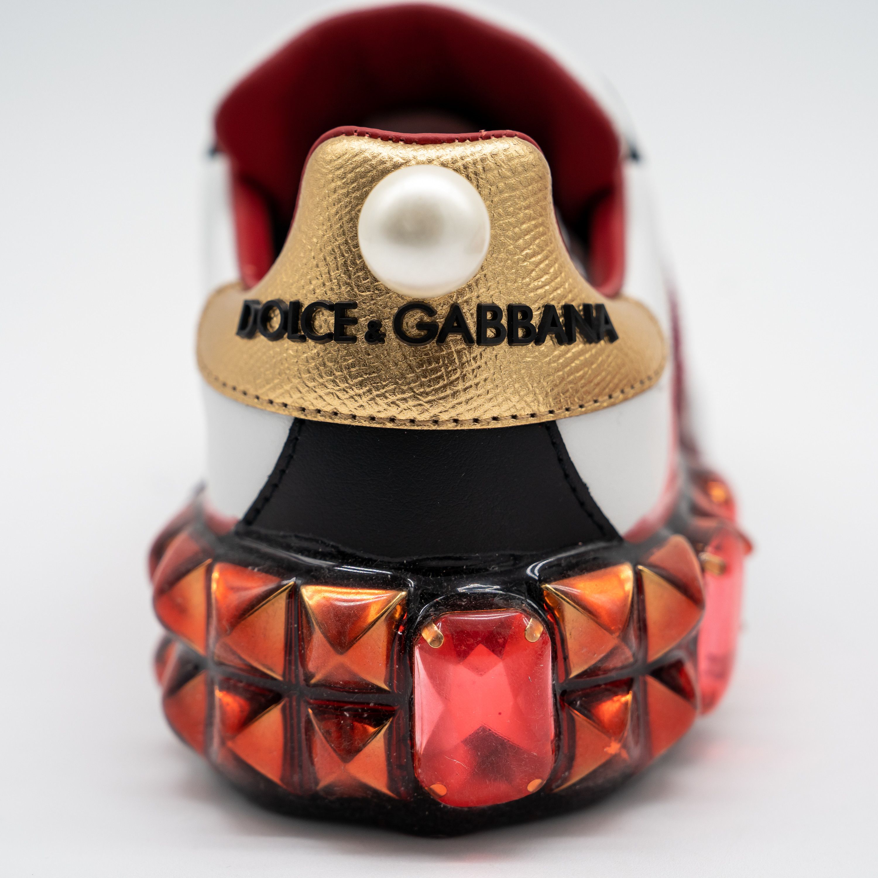 Dolce & Gabbana Dolce & Gabbana Portofino Heart Sneakers Crystals Red Melt Size US 6.5 / IT 36.5 - 10 Thumbnail