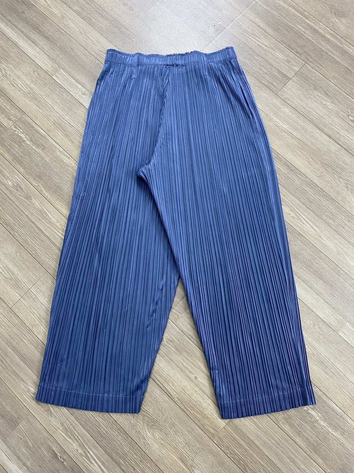 Pleats Please Issey Miyake Vintage Pleats Please Issey Miyake Wide Leg Pants Blue Size US 28 / EU 44 - 16 Thumbnail