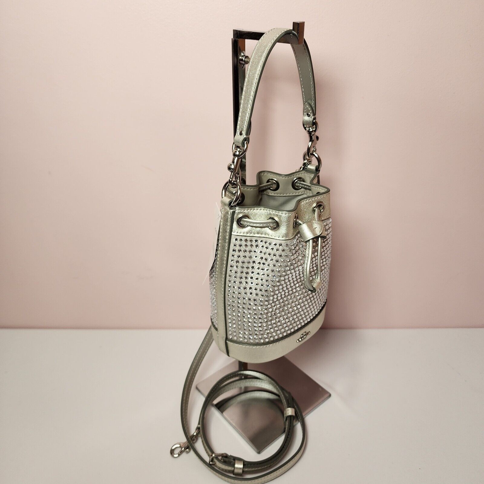 Coach NWT Coach CW301 Mini Bucket Bag With Crystal Silver Size ONE SIZE - 2 Thumbnail