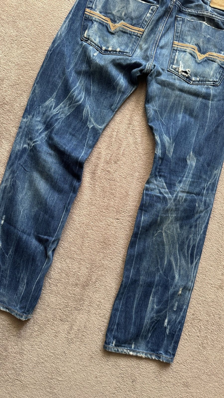 Japanese Brand Diesel Zatiny Y2K Mudwash Ripped Jeans LGB ifsixwasnine vibe Size US 31 - 2 Thumbnail