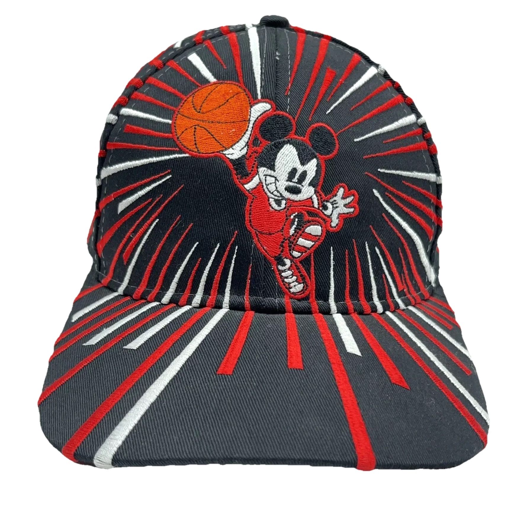 VINTAGE Disney Mickey Mouse Snapback Hat Black Red 90s Cartoon