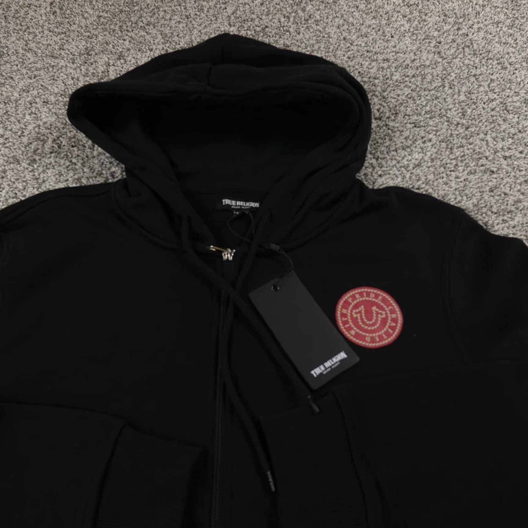 True Religion TRUE RELIGION Hoodie Mens L Black Logo Full Zip Sweatshirt Sweater Jacket Size US L / EU 52-54 / 3 - 3 Thumbnail