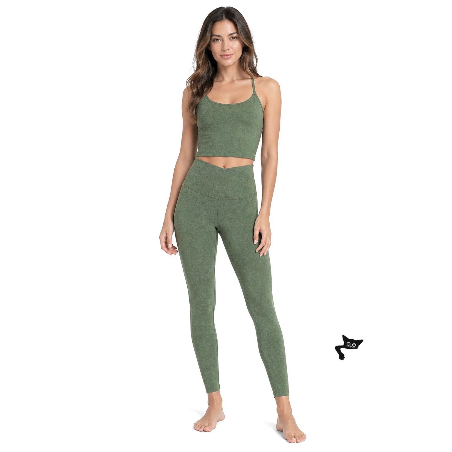 Beyond Yoga Beyond Yoga Green Legging Sports Bra Set Women US S Size 23" - 9 Thumbnail