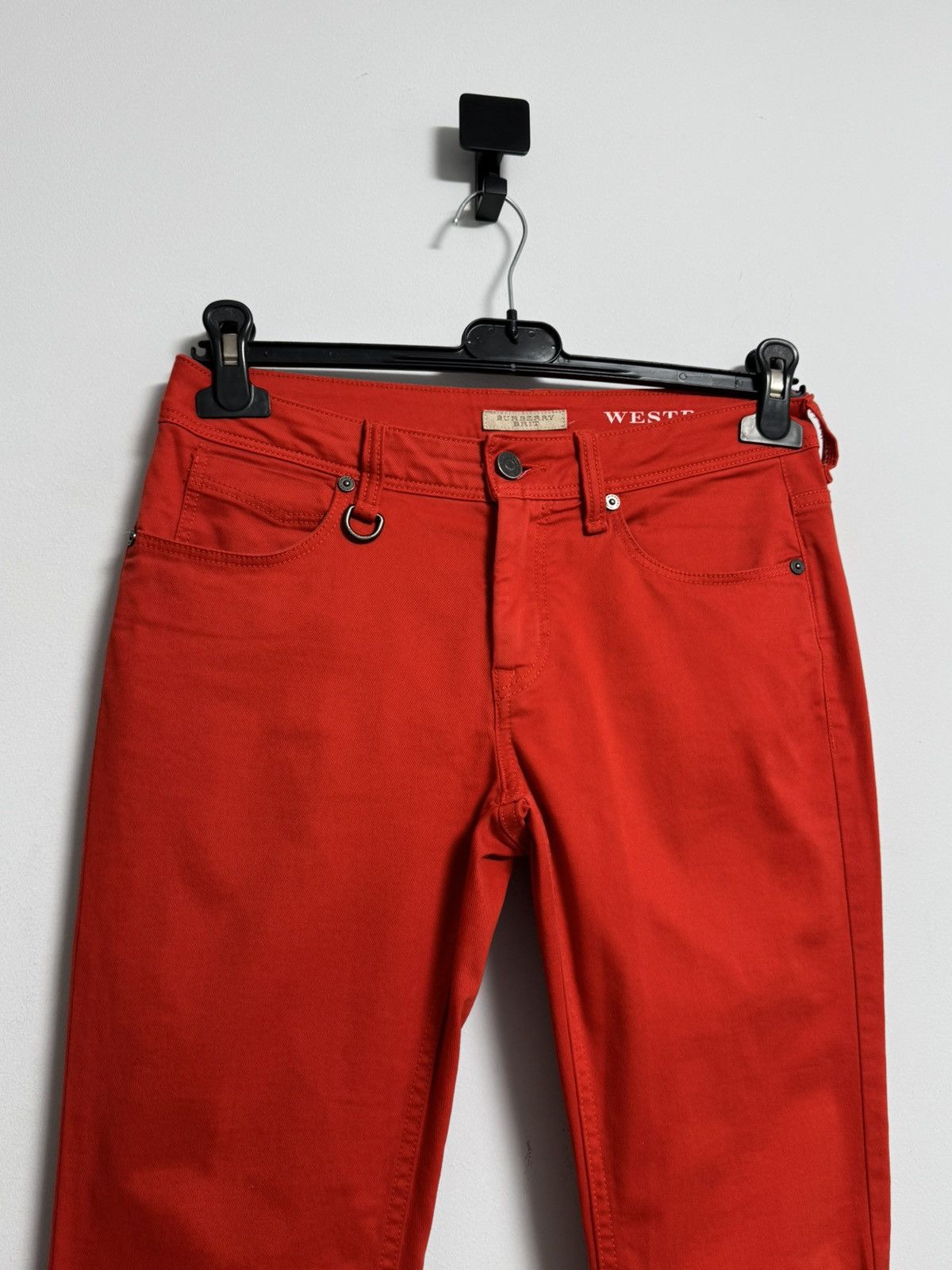 Burberry Burberry Brit Women’s Pants Luxury Red Skinny Size 27" / US 4 / IT 40 - 2 Thumbnail