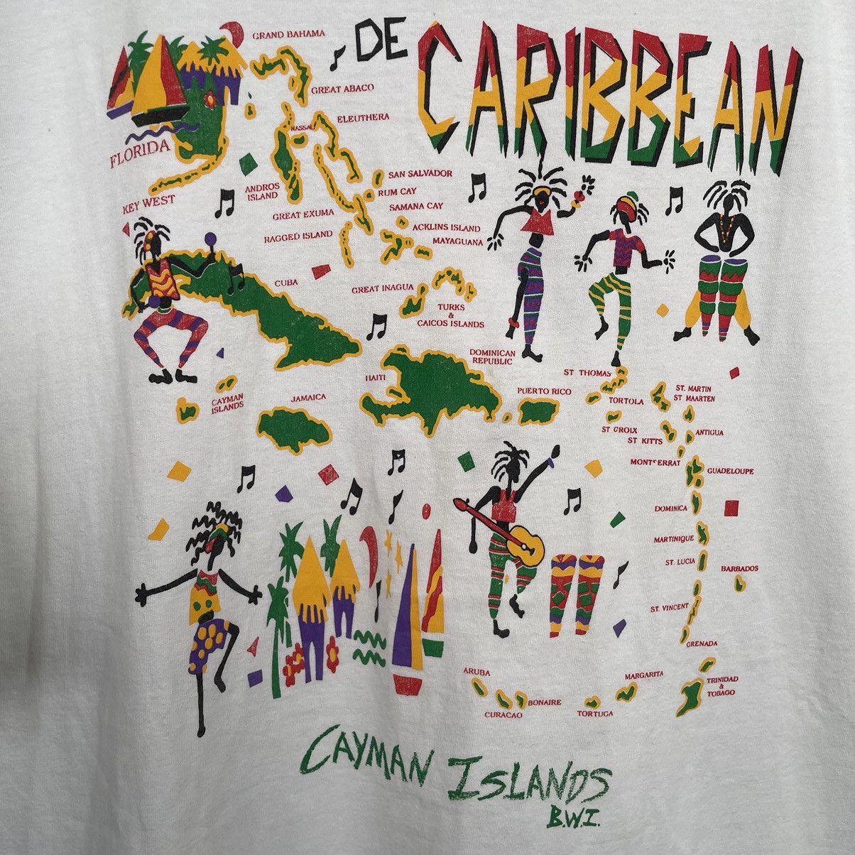 Bob Marley × Vintage Vintage 90s De Caribbean Bob Marley Reggae Rasta T Shirt Size US XL / EU 56 / 4 - 2 Thumbnail