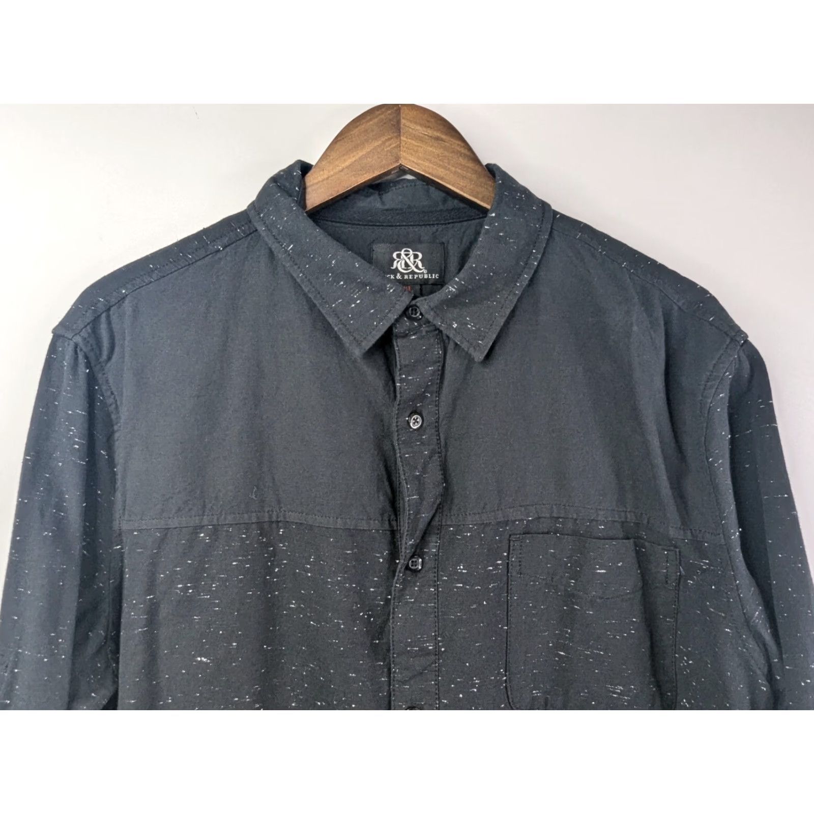 Vintage Rock & Republic Black Long Sleeve Cotton Shirt Men XL Button-Up Size XL Size US XL / EU 56 / 4 - 2 Thumbnail