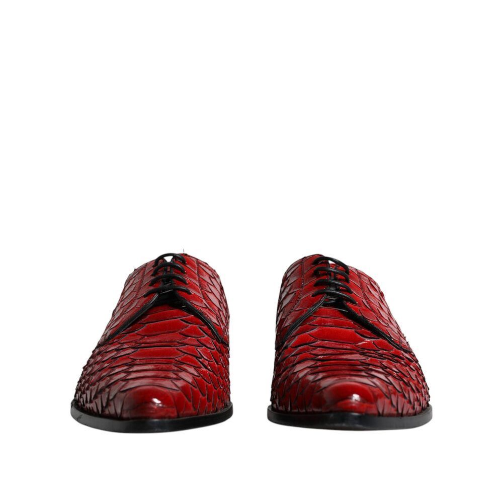 Dolce & Gabbana Dolce & Gabbana Red Textured Varnished Derby Men Formal Shoe Size US 10 / EU 43 - 2 Thumbnail