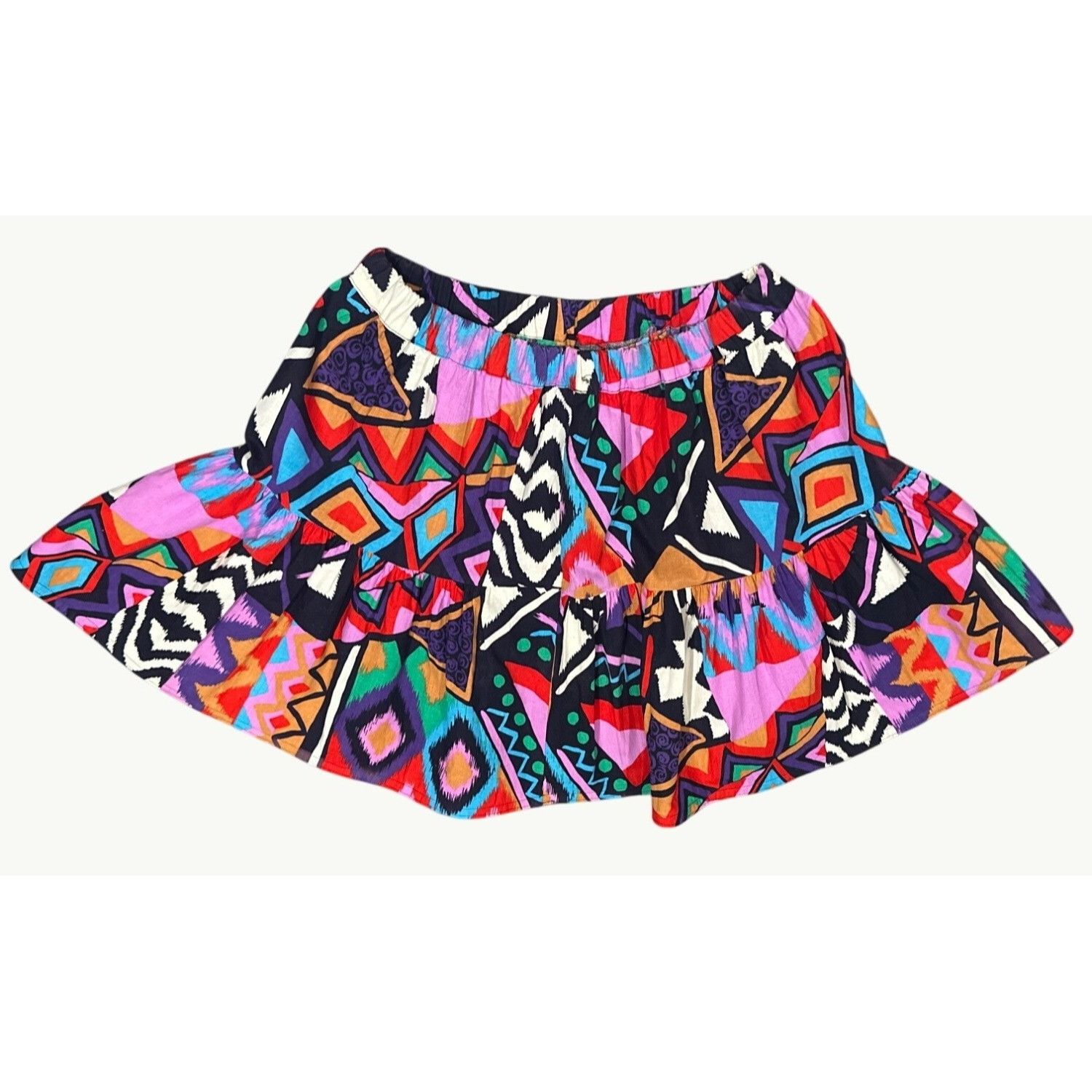 Other CCC Vintage JoJo For Your Bobo Cotton Skirt Bold Geometric A Size 32" / US 10 / IT 46 - 2 Thumbnail