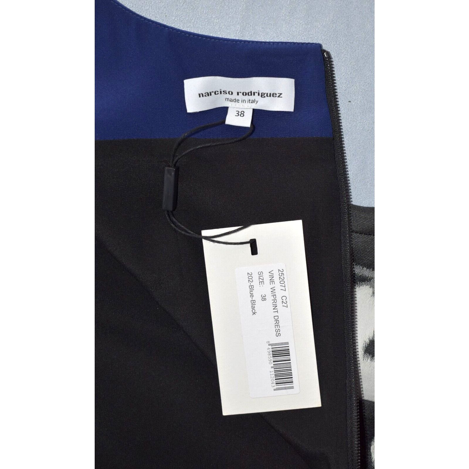 Narciso Rodriguez NWT NARCISO RODRIGUEZ Blue/Black Vine With Print Dress Sz 38 Size XS / US 0-2 / IT 36-38 - 6 Thumbnail