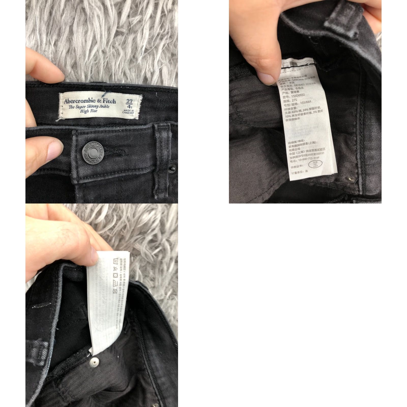 Abercrombie & Fitch Abercrombie Fitch Jeans Short Womens Black Size 4 Skinny Ankle Size 27" / US 4 / IT 40 - 9 Thumbnail