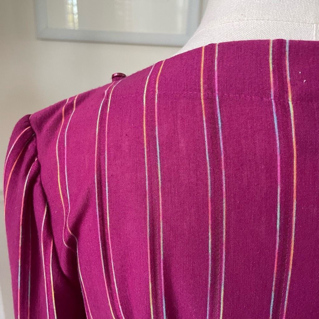 Vintage Vintage 80s New Division Violet Boatneck Cut Out Dress Mixed Size M / US 6-8 / IT 42-44 - 6 Thumbnail