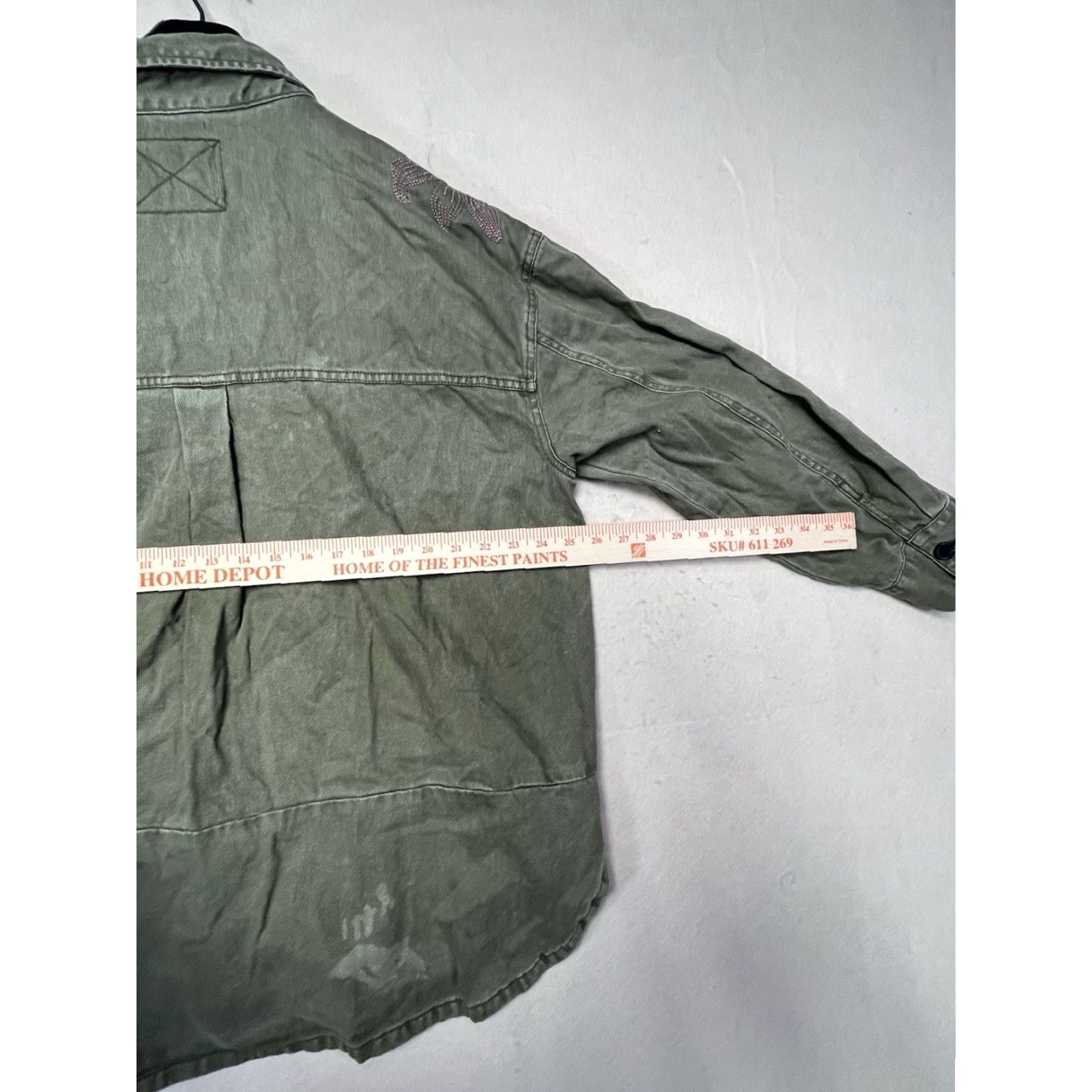 Scotch & Soda Scotch & Soda Oversized Boxy Button up Army Green Floral Utility Jacket XL Unisex Adults Man/Women - Floral, Utility, Casual Jacket Size XL / US 12-14 / IT 48-50 - 3 Thumbnail