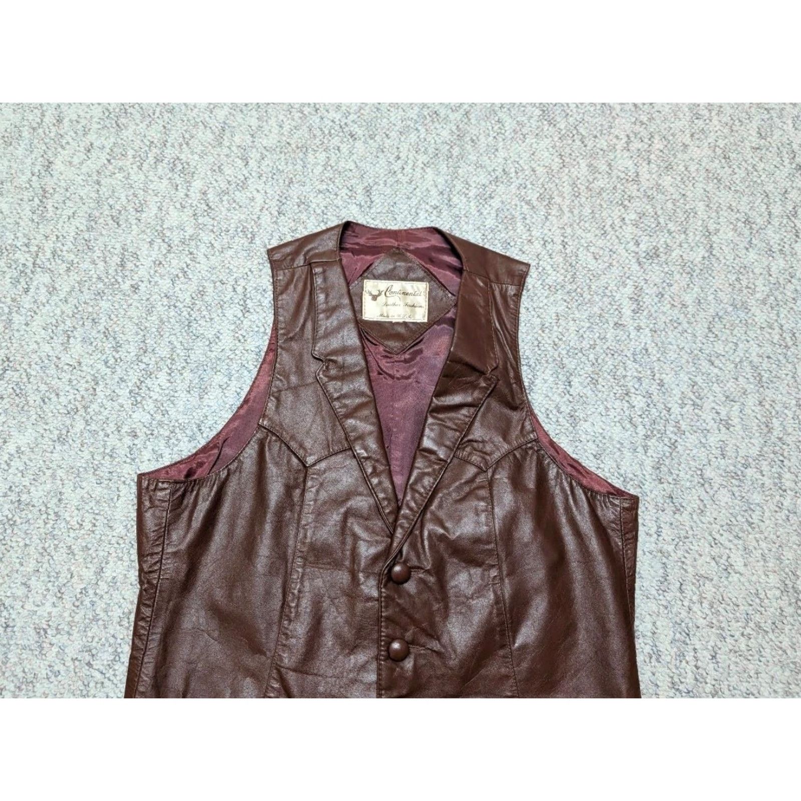 Vintage VINTAGE USA MADE WESTERN leather vest COWBOY brown S john wayne 38-40 lapel Size US S / EU 44-46 / 1 - 5 Thumbnail