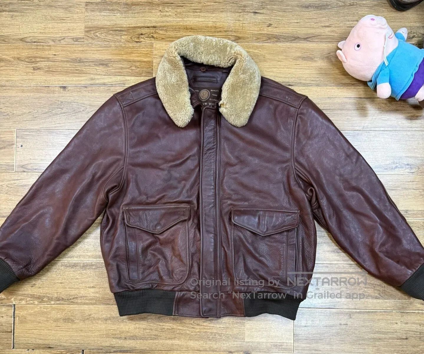 Andrew Marc Stylish Men's Leather Flight Jacket. Size US L / EU 52-54 / 3 - 1 Thumbnail